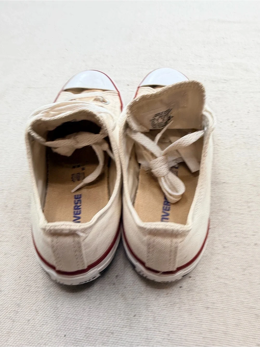 Converse Kids Low-Top Canvas Sneakers in Cream